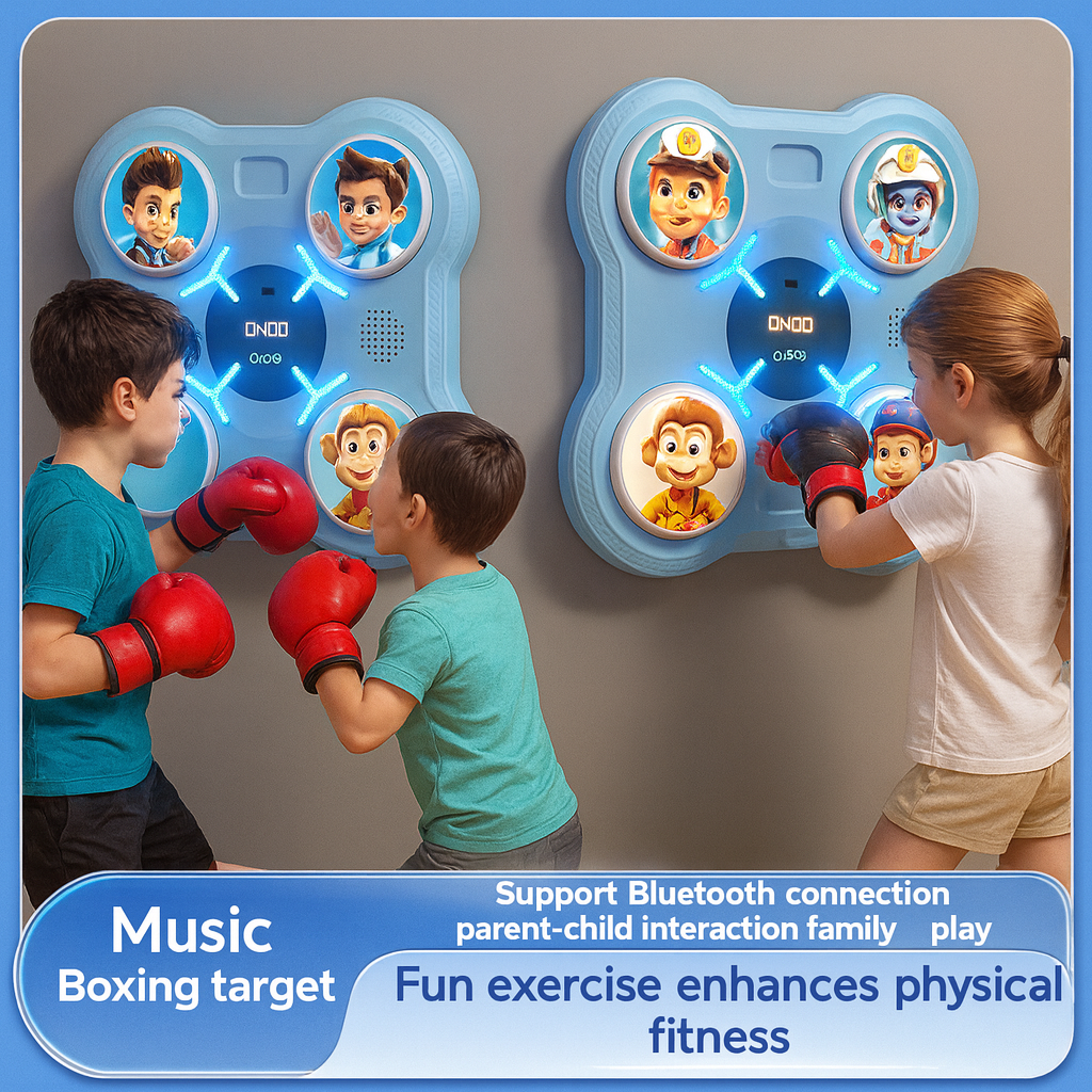 Máquina de boxeo inteligente infantil azul + guante rojo